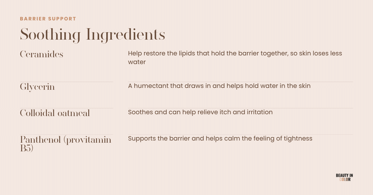 Four soothing, barrier-supportive ingredients for eczema-prone skin.

